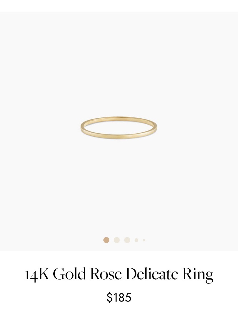 NWT Gorjana Slim 14K Gold Rose Stacking Ring - 7